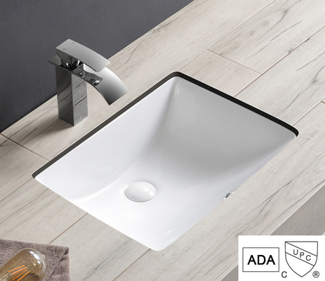 Ada 순응하는 언더 마운트 욕실 세면대 사각형 부드러운 곡선 세라믹속